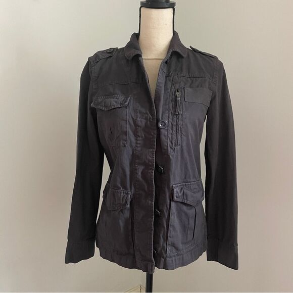 J. Crew Black Utility Jacket with Tailored Fit and Notched Lapel size XS - Picture 1 of 12